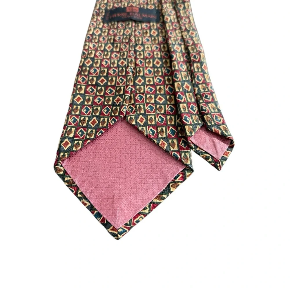 Pierre Balmain Couture Silk Necktie – Geometric Print Vintage